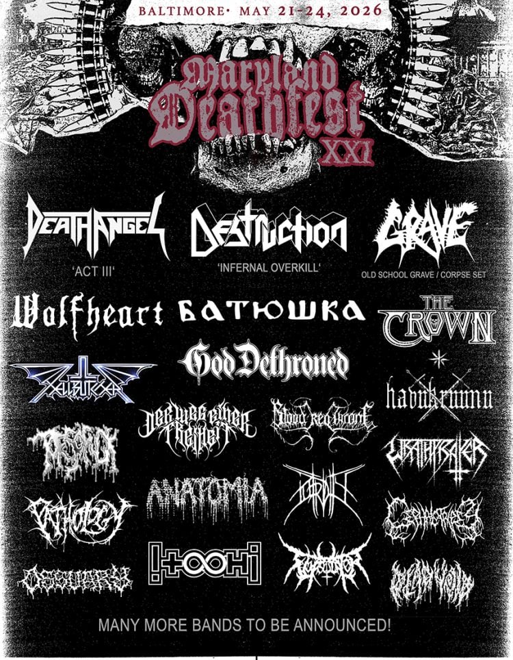 GRAVE, DEATH ANGEL, DESTRUCTION & More Booked For Maryland Deathfest 2026