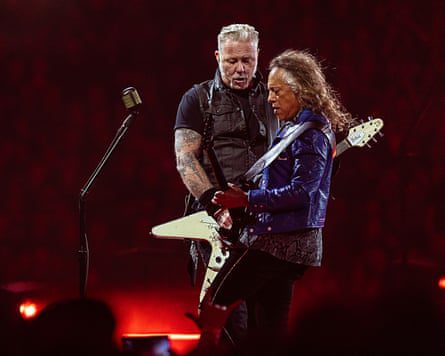 James Hetfield, left, and Kirk Hammett of Metallica.